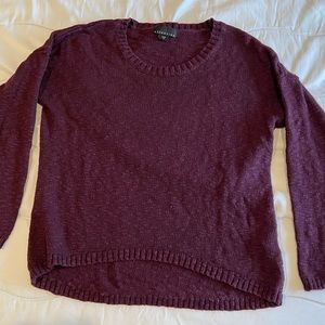 Attention Purple High Low Woven Sweater